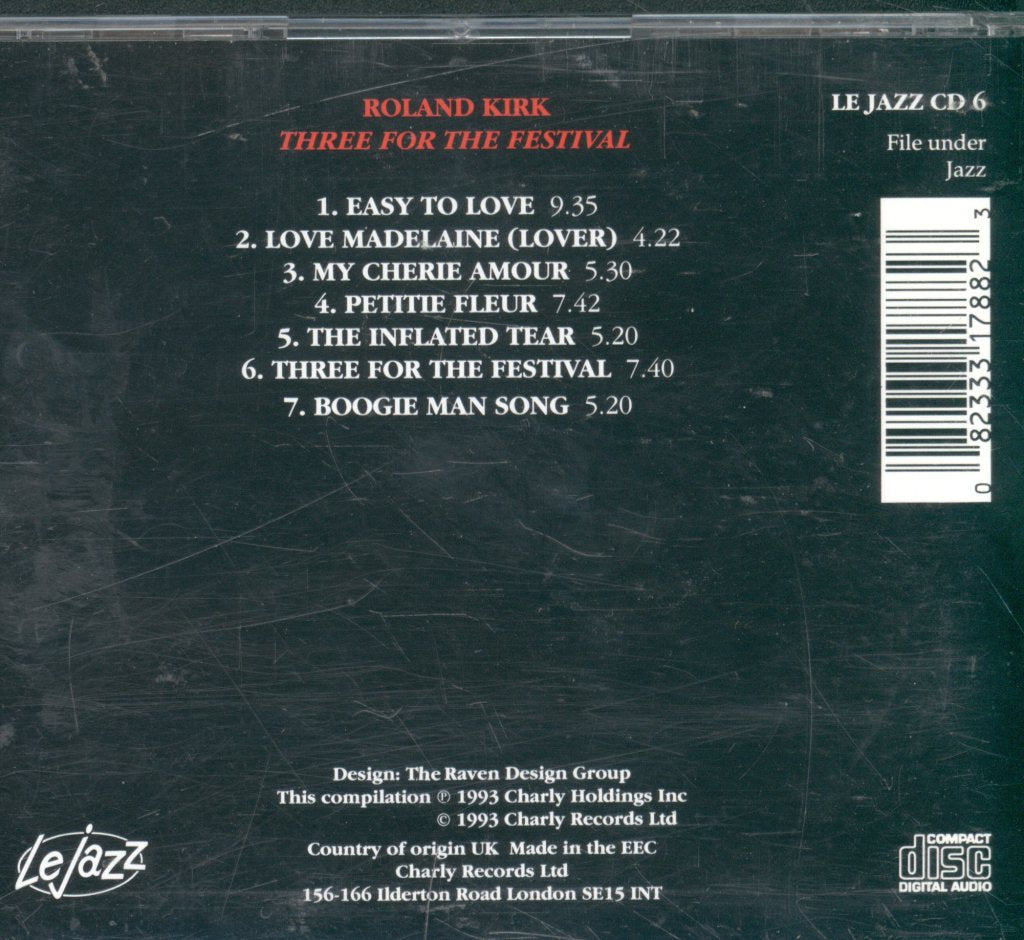 Roland Kirk - Three For The Festival - Cd