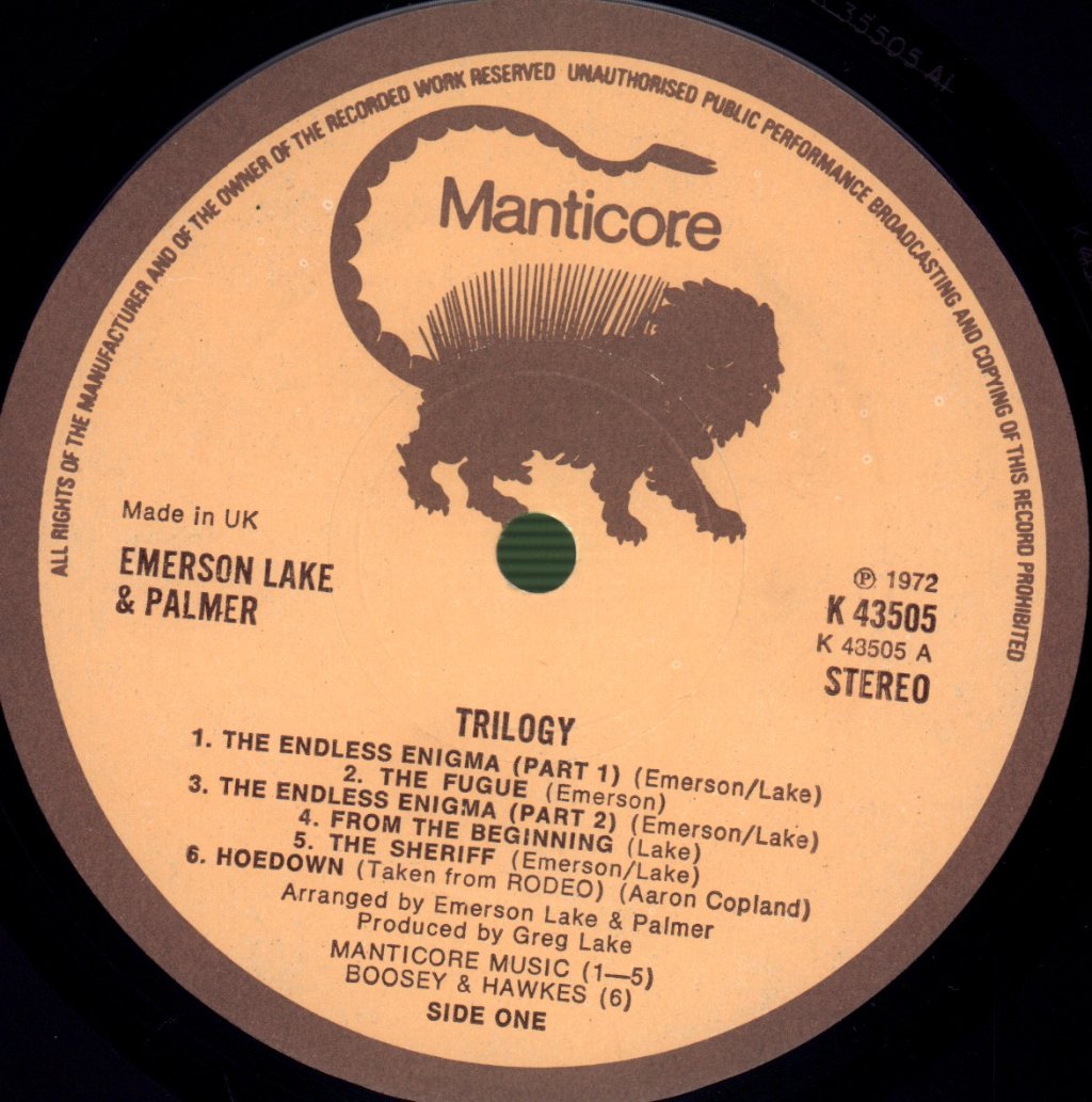 Emerson Lake And Palmer - Trilogy - Lp