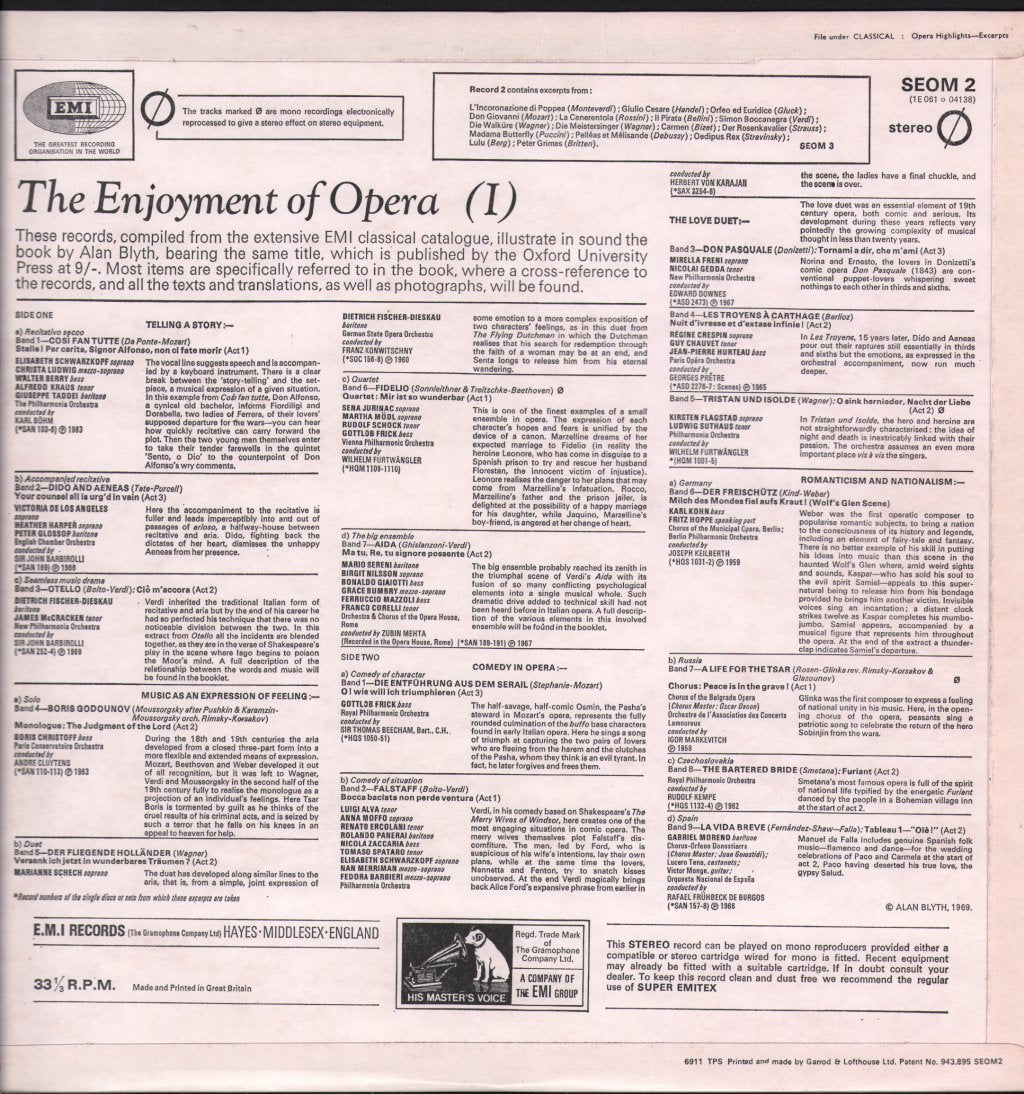 Various Artists - Enjoyment Of Opera 1 - Lp