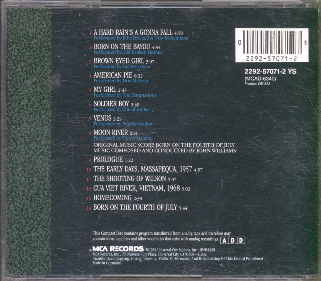 John Williams (Soundtracks) - Born On The Fourth Of July - Motion Picture Soundtrack Album - Cd