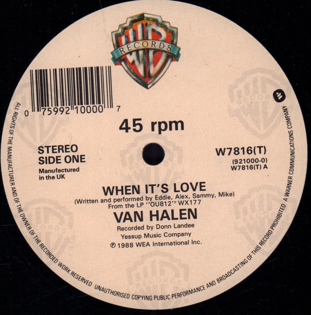 Van Halen - When It's Love - 12 Inch