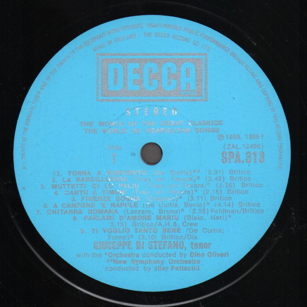 Giuseppe Di Stefano - World Of Neapolitan Songs - Lp