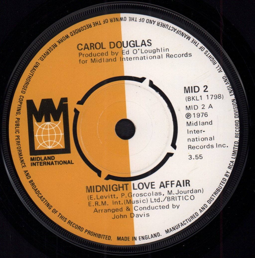 Carol Douglas - Midnight Love Affair - 7 Inch