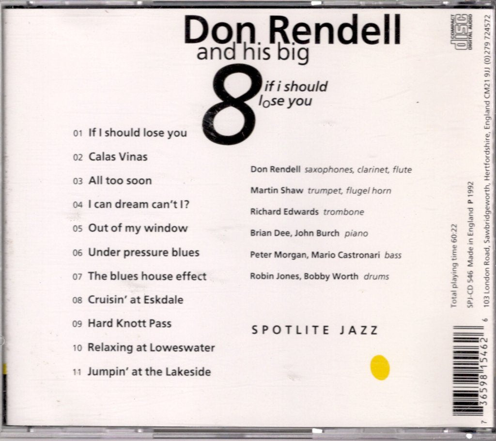 Don Rendell & His Big 8 - If I Should Lose You - Cd