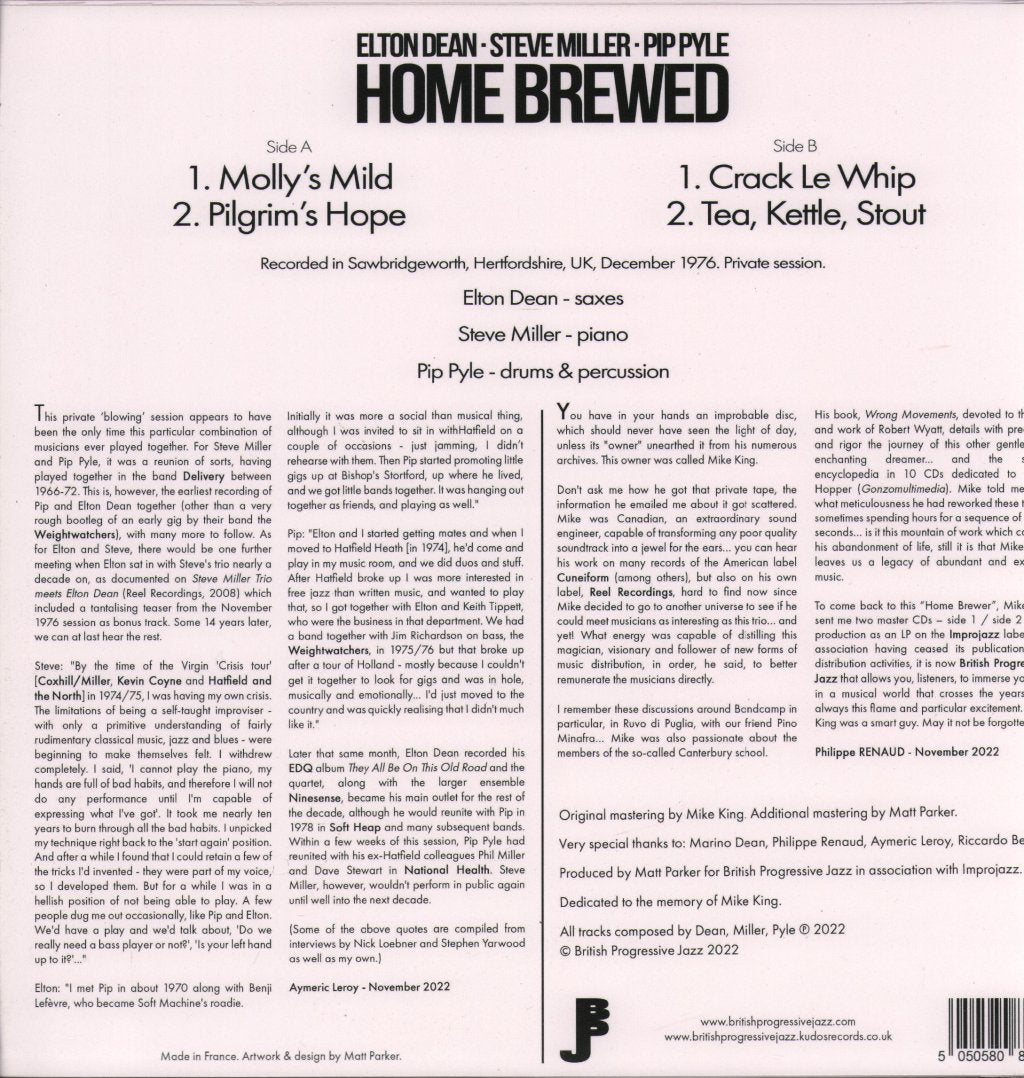 Elton Dean, Steve Miller, Pip Pyle - Home Brewed - Lp