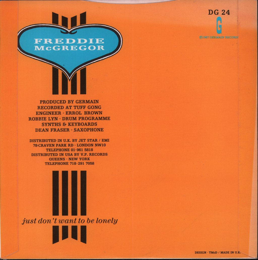 Freddie McGregor - Just Don't Want To Be Lonely - 7 Inch