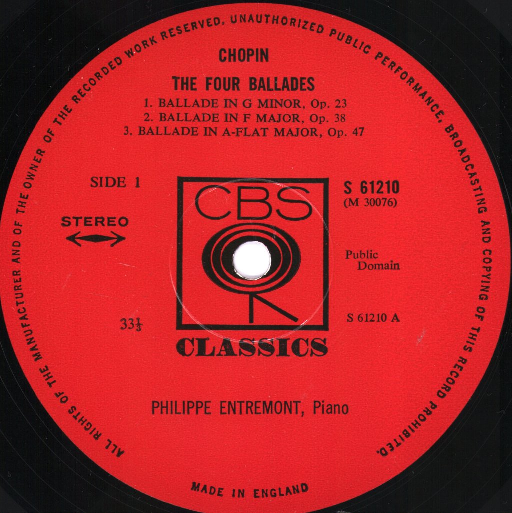 Philippe Entremont - Entremont Plays Chopin - Lp