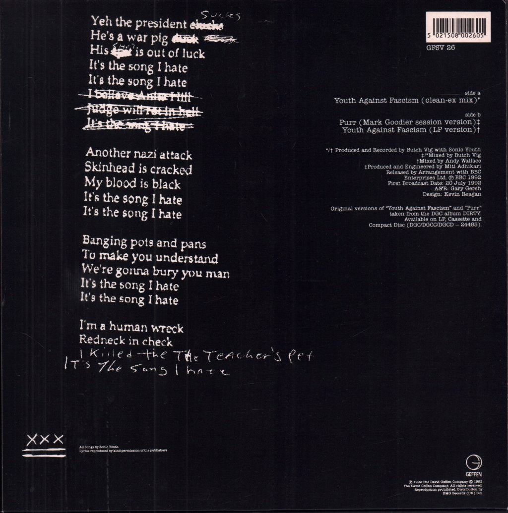 Sonic Youth - Youth Against Fascism - 10 Inch