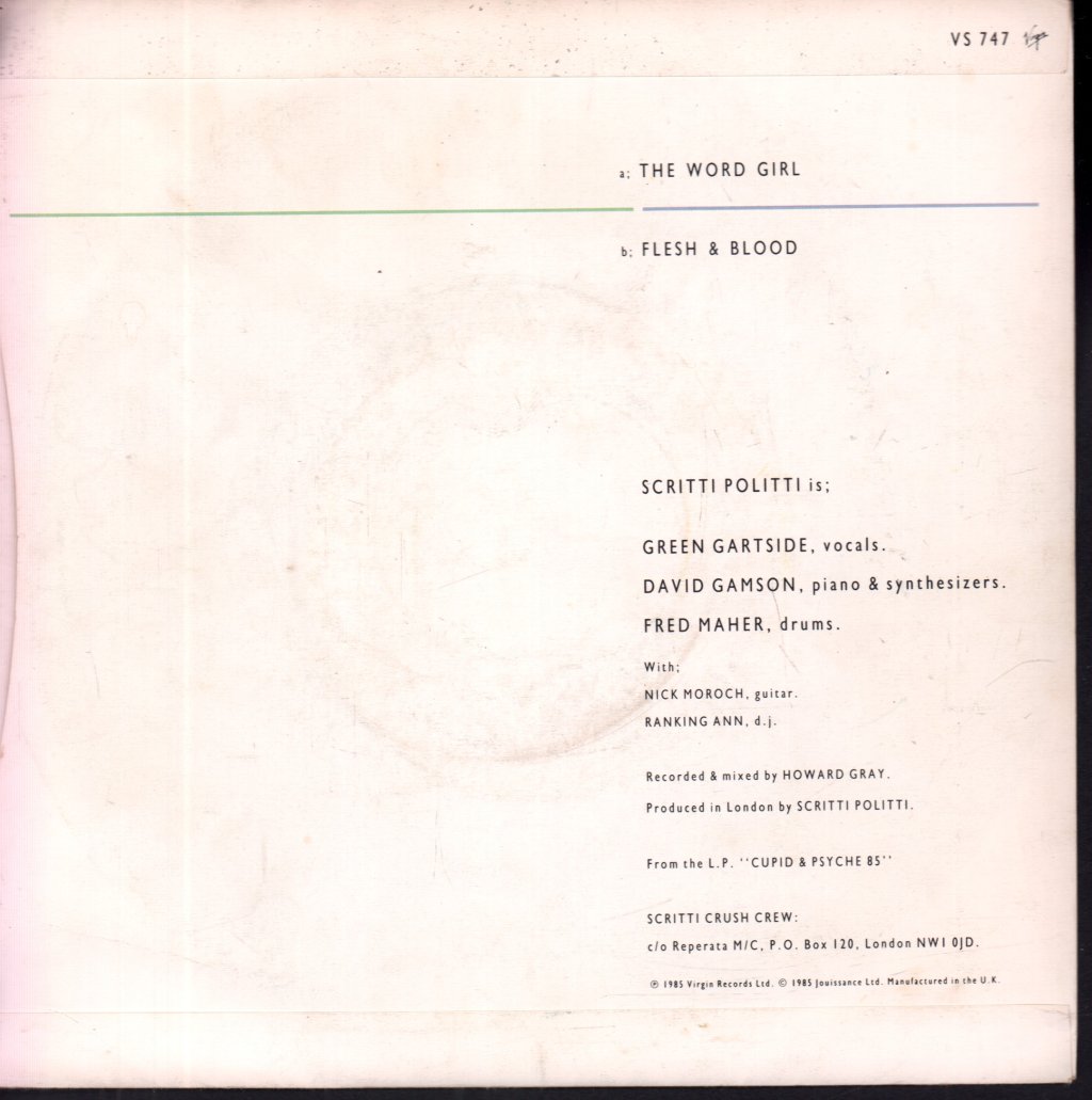 Scritti Politti - Word Girl - 7 Inch