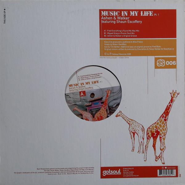 Ashen & Walker Featuring Shaun Escoffery - Music In My Life Pt. 1 - 12 Inch
