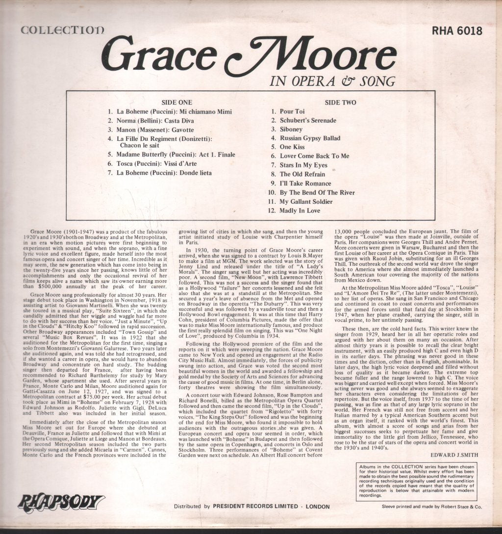 Grace Moore - In Opera And Song - Lp