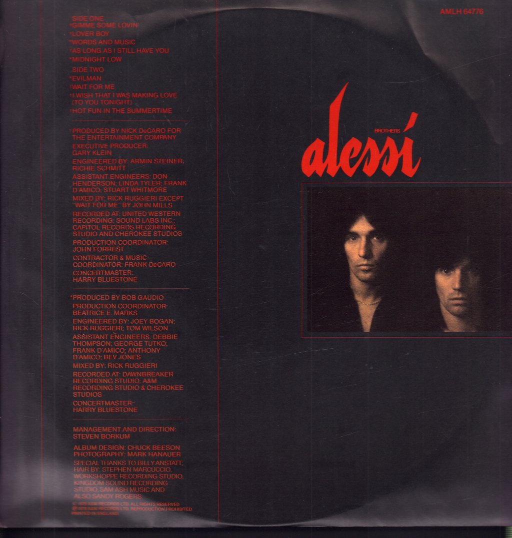 Alessi Brothers - Words And Music - Lp
