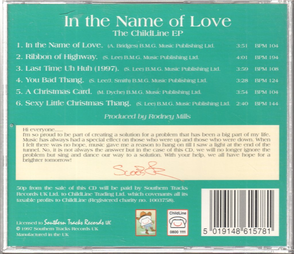 Scooter Lee - In The Name Of Love (The Childline EP) - Cd