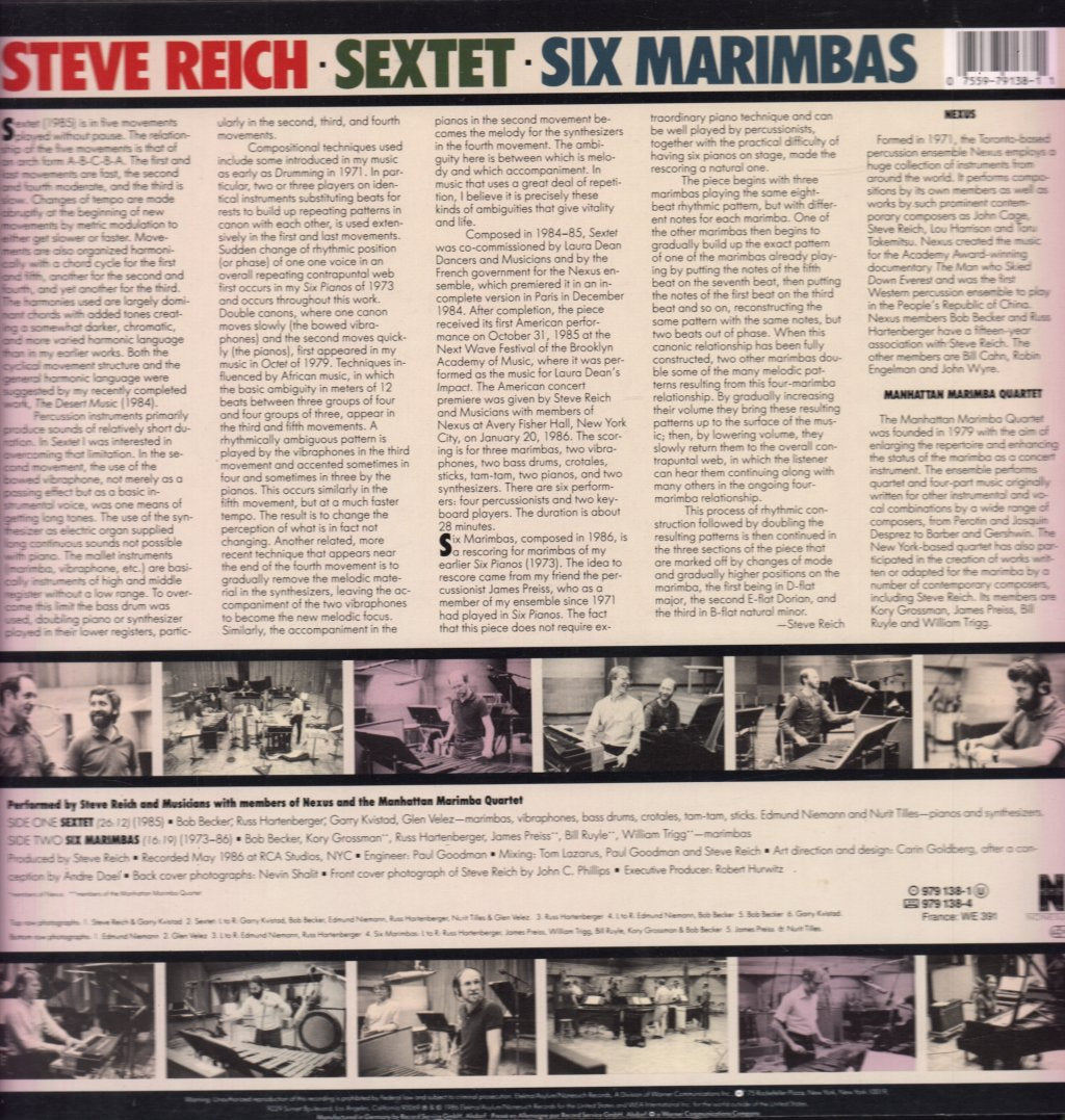 Steve Reich - Sextet / Six Marimbas - Lp