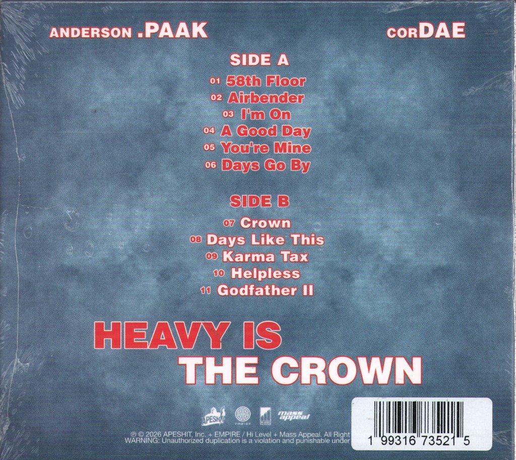 Anderson Paak - Heavy Is The Crown - Cd