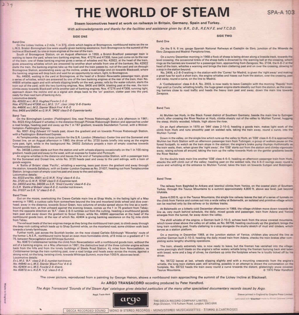 Peter Handford - World Of Steam - Lp