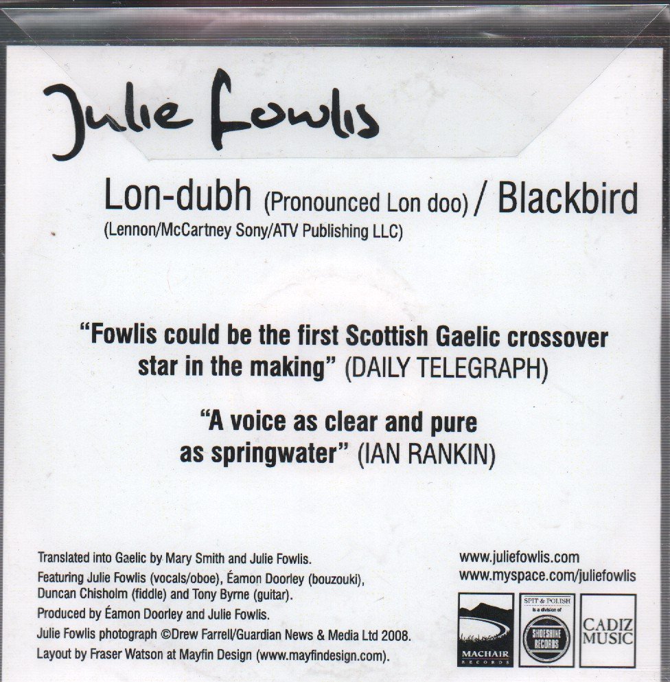 Julie Fowlis - lon-dubh/blackbird - Cdr