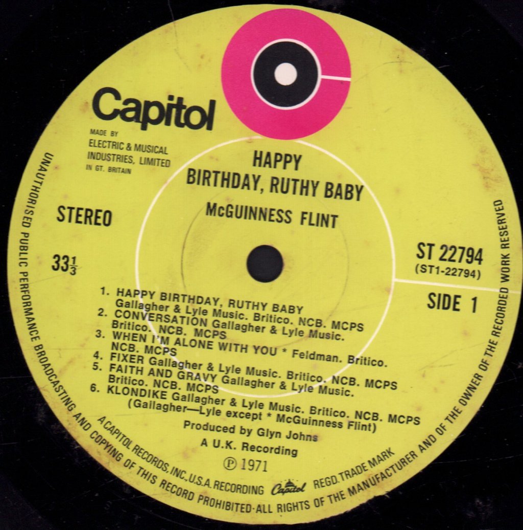 McGuinness Flint - Happy Birthday Ruthy Brown - Lp