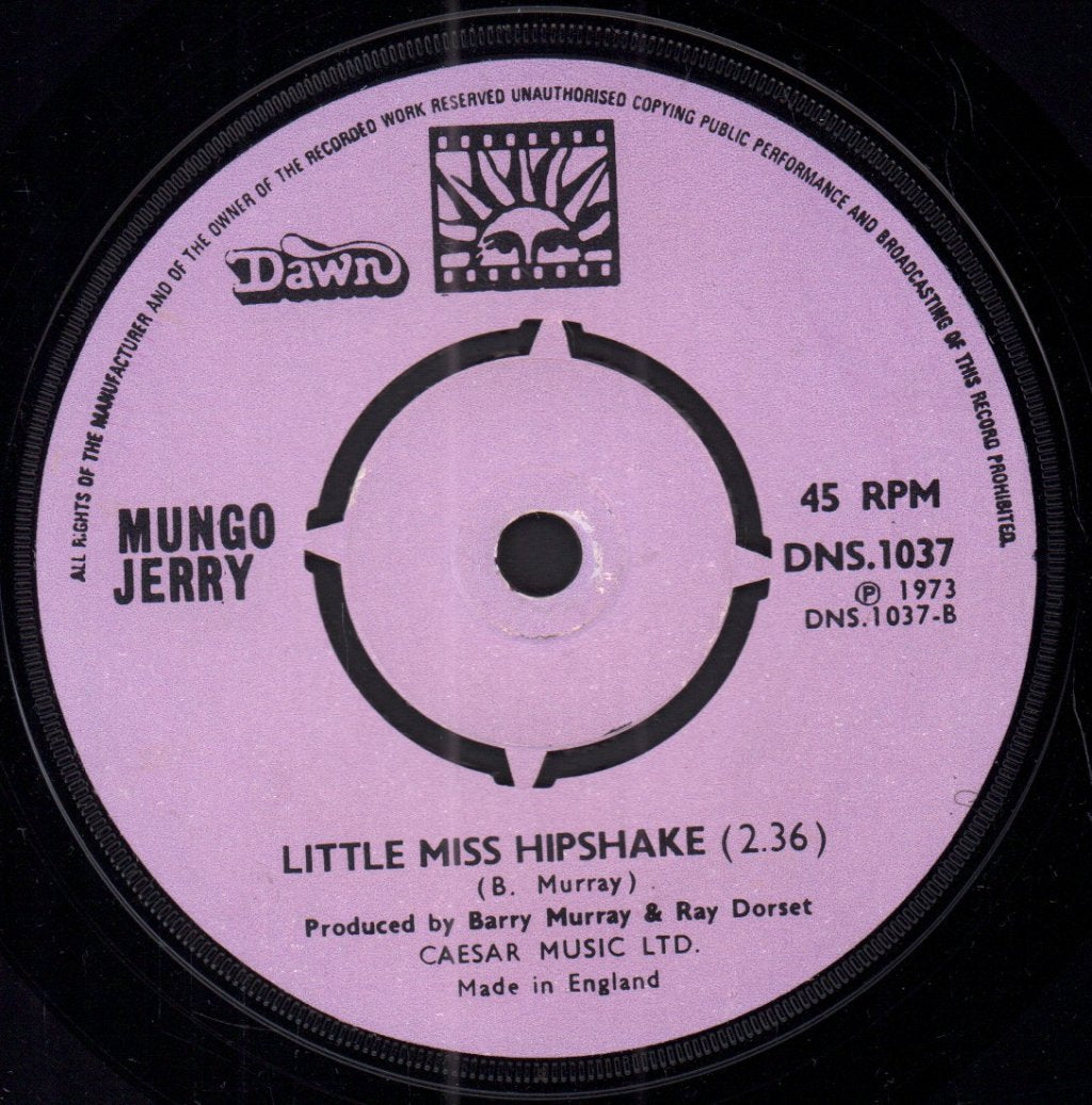 Mungo Jerry - Alright Alright Alright - 7 Inch