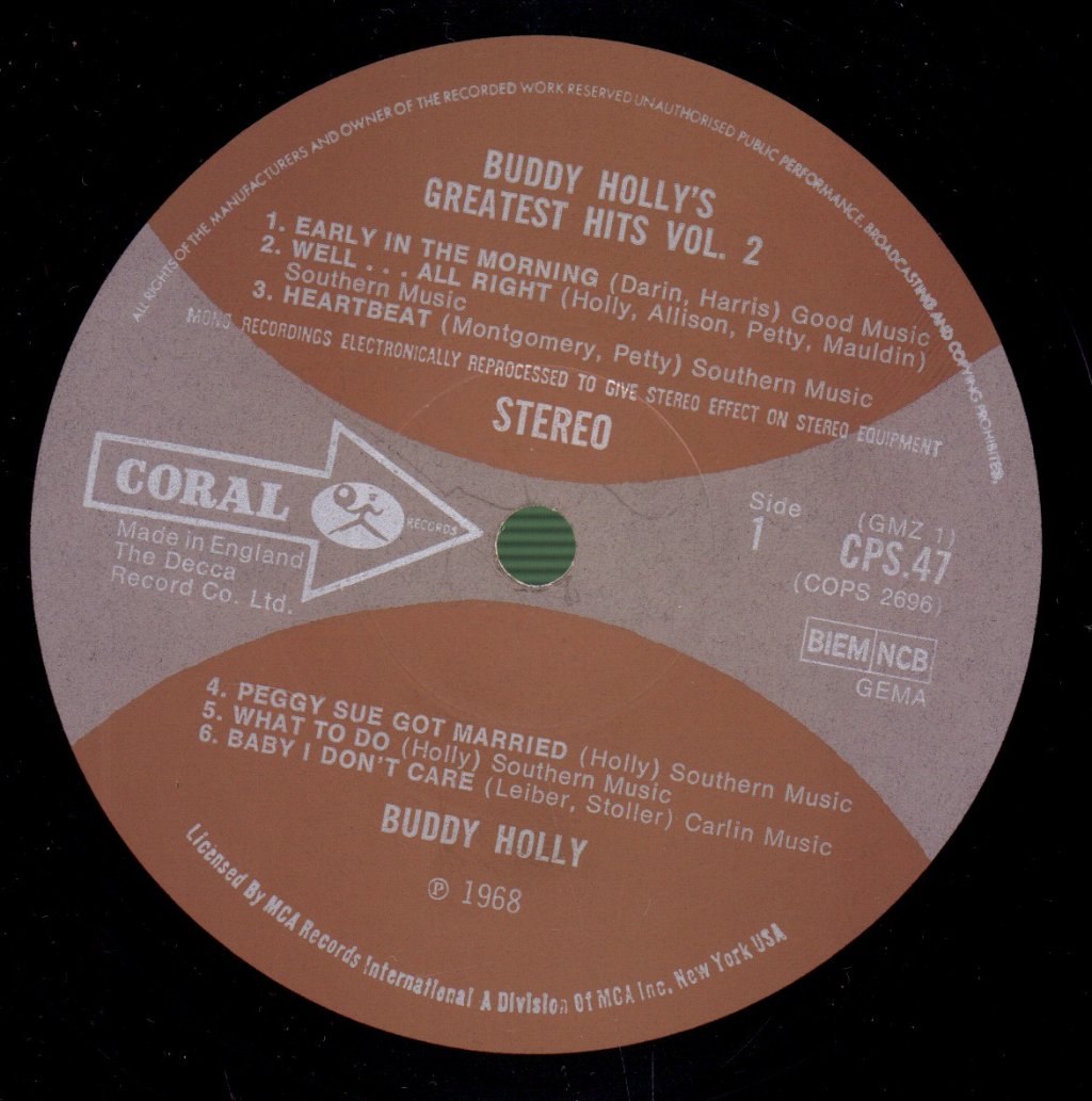Buddy Holly - Greatest Hits Vol 2 - Lp