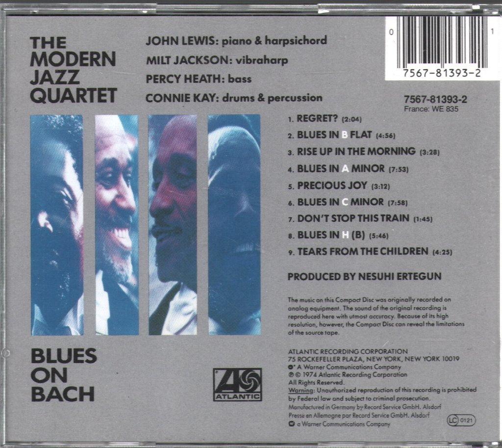 Modern Jazz Quartet - Blues On Bach - Cd