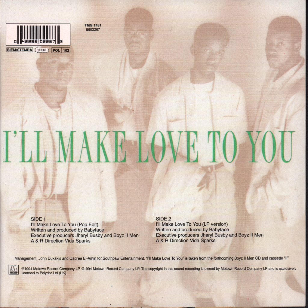 Boyz II Men - I'll Make Love To You - 7 Inch