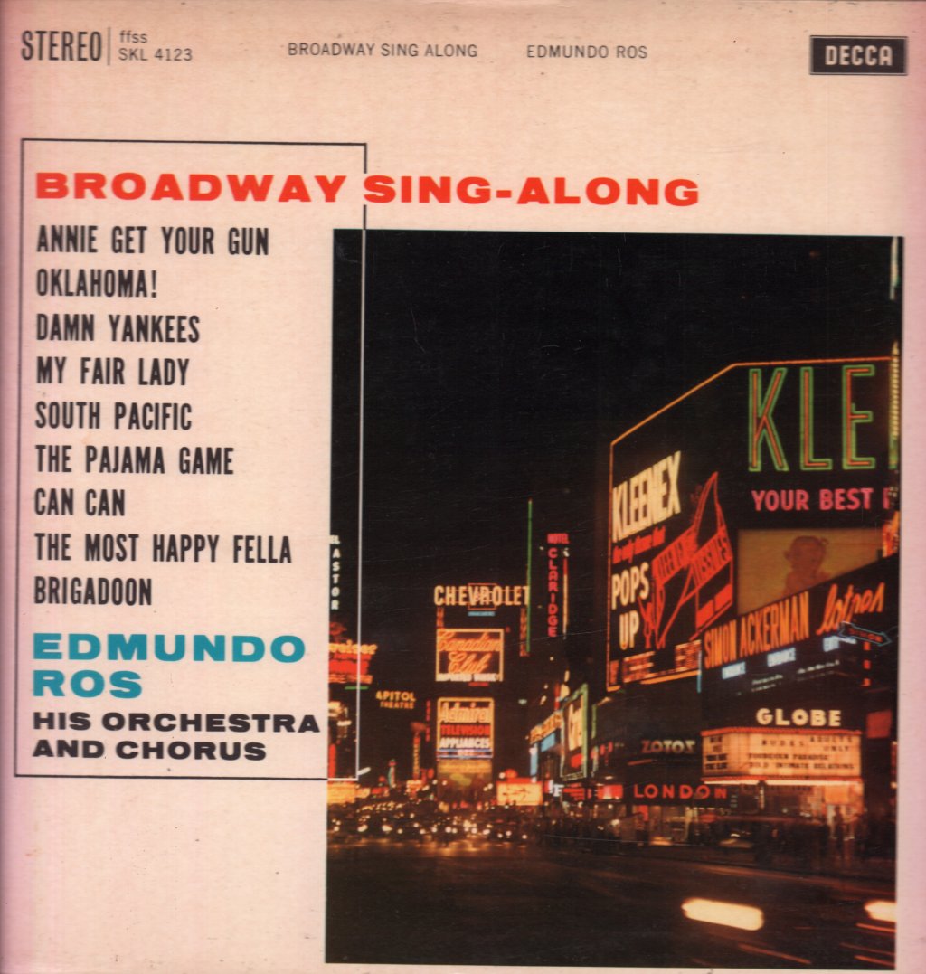 edmundo ros his orchestra and chorus - Broadway Sing-Along - Lp