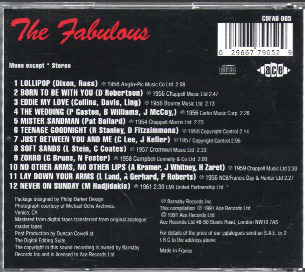 Chordettes - Fabulous Chordettes - Cd
