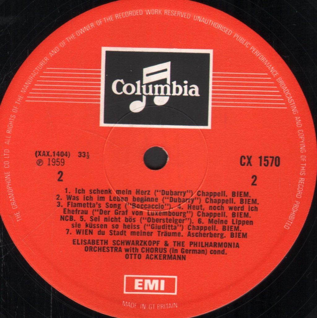 Elisabeth Schwarzkopf / Otto Ackermann / Philharmonia Orchestra - Elisabeth Schwarzkopf Sings Operetta - Lp