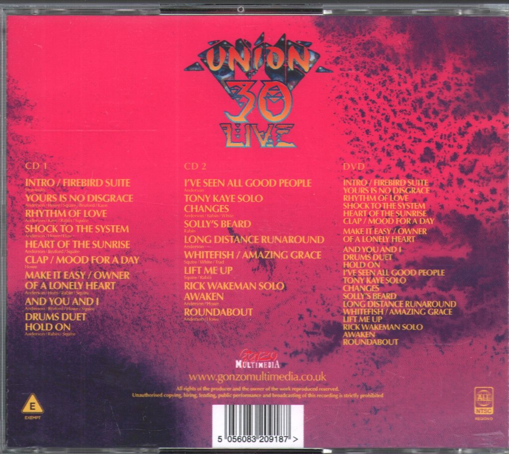 Yes - Union 30 Live: McNichols Sports Arena Denver 1991 - Cd Set