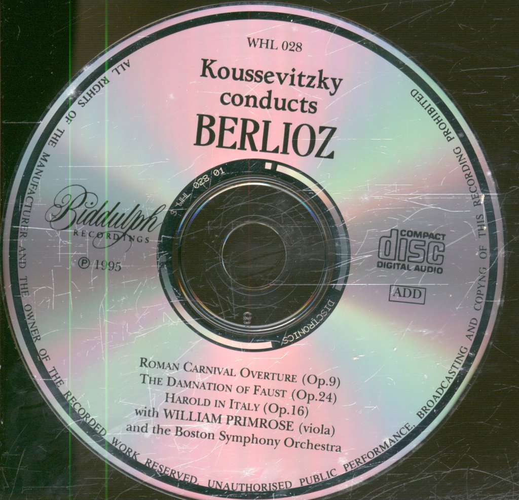 Serge Koussevitzky Conducting Boston Symphony Orchestra - Berlioz - Roman Carnival Overture / Harold In Italy / Excerpts From The Damnation Of Faust - Cd