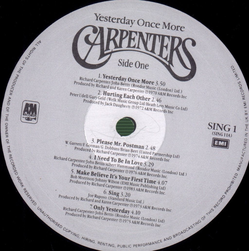 Carpenters - Yesterday Once More - Double Lp