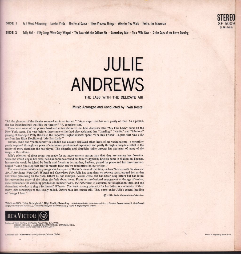Julie Andrews - Lass With The Delicate Air - Lp