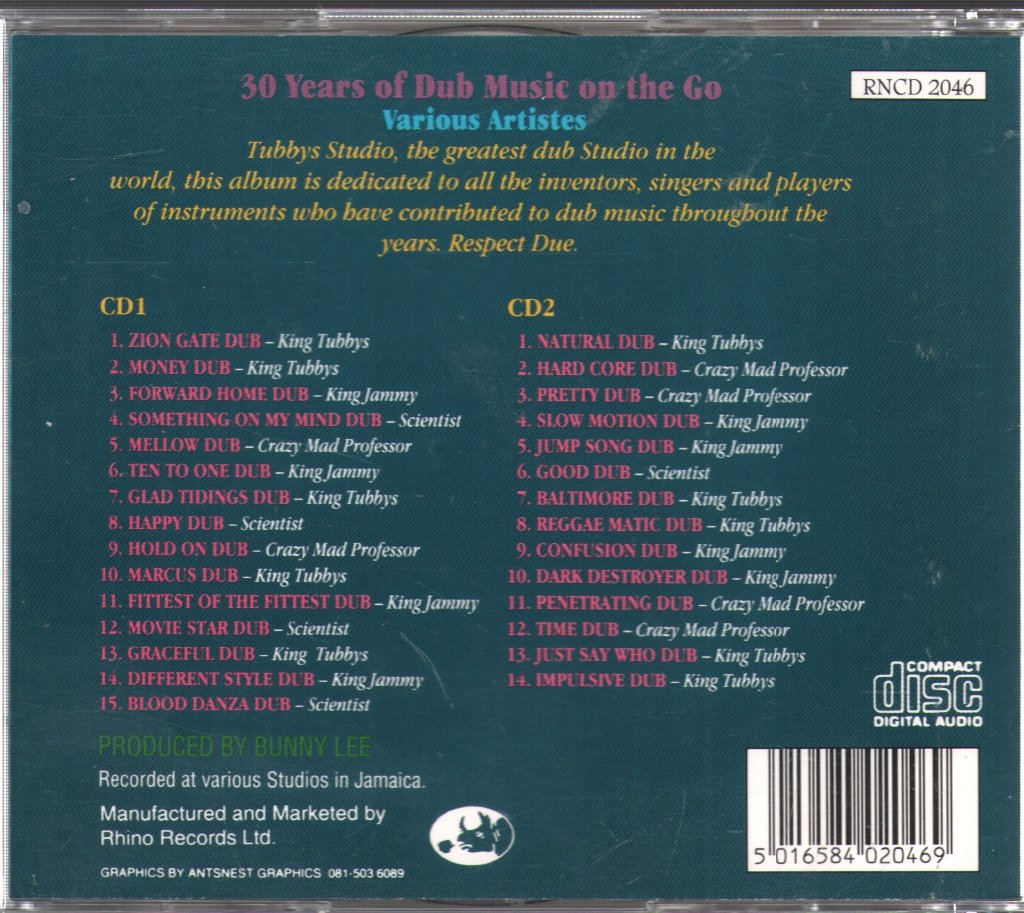 Various Artists - 30 Years Of Dub Music On The Go - Double Cd