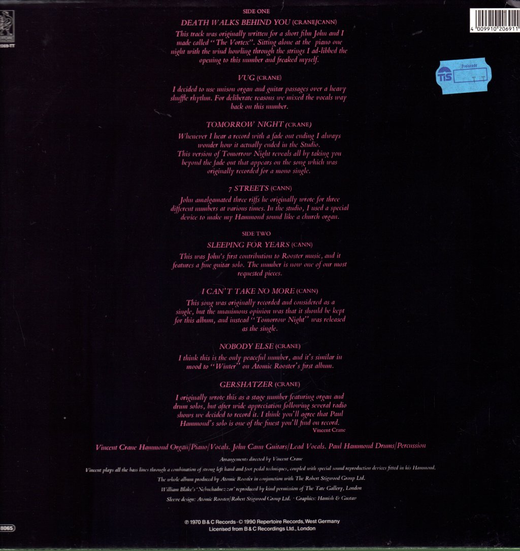 Atomic Rooster - Death Walks Behind You - Lp