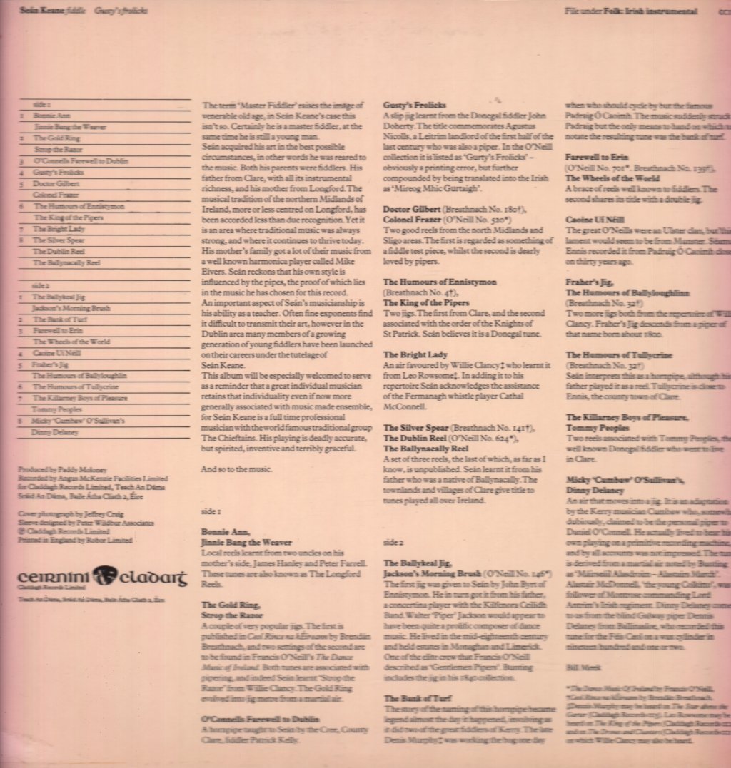 Sean Keane - Gusty's Frolicks - Lp