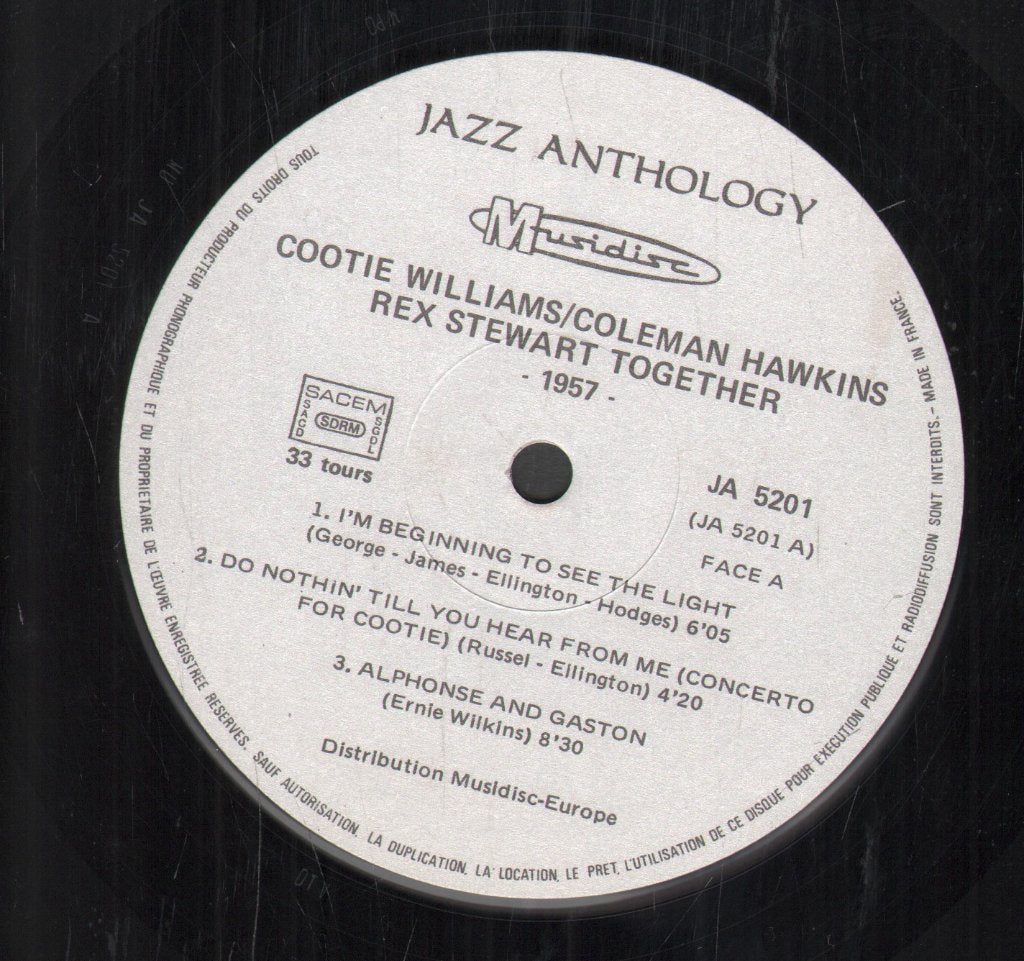 Cootie Williams/Coleman Hawkins/Rex Stewart - Together 1957 - Lp