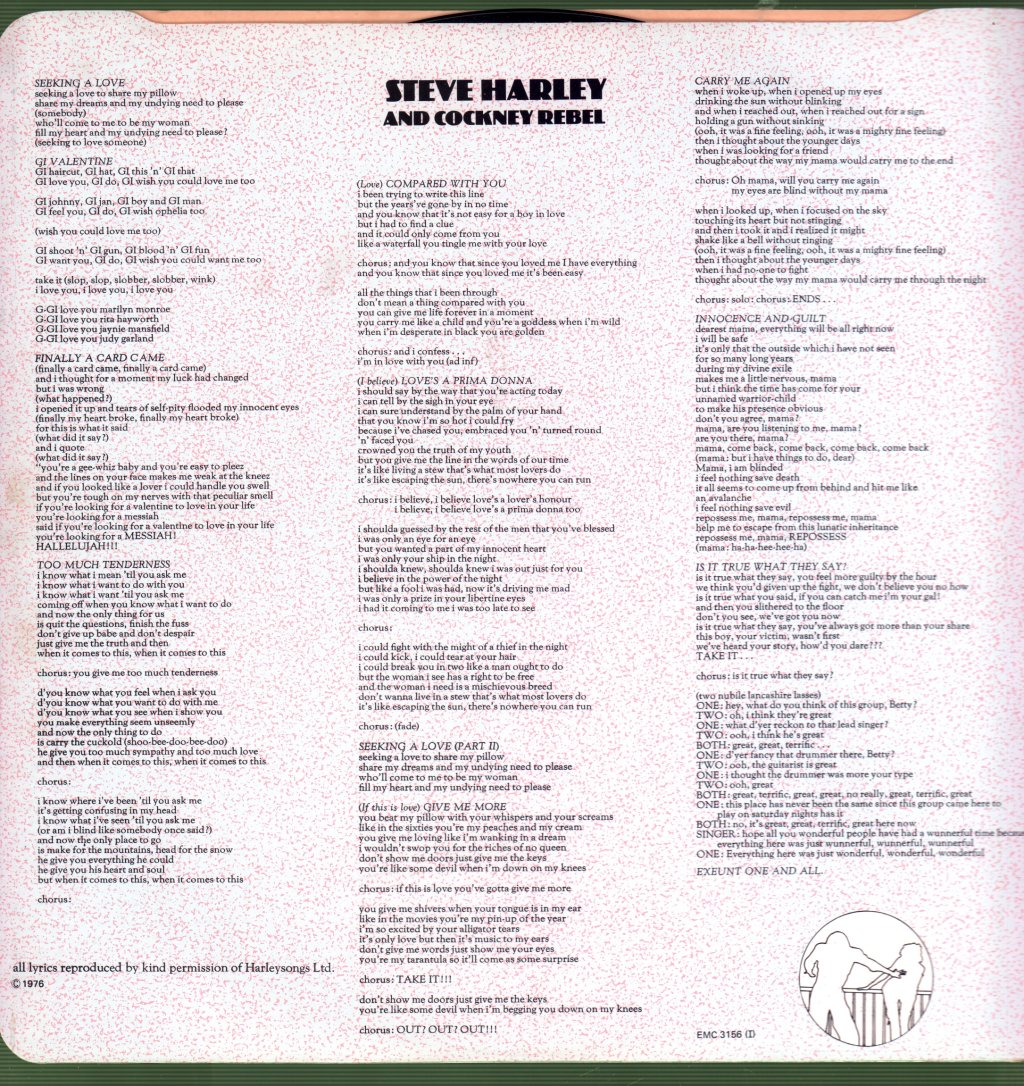 Steve Harley And Cockney Rebel - Love's A Prima Donna - Lp