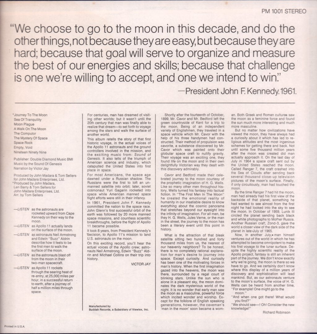 Journey To The Moon - recorded live on earth in space on the moon - Lp