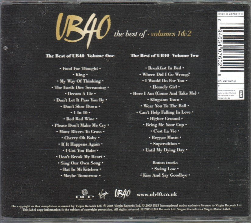 UB40 - Best Of: Volumes 1 & 2 - Double Cd