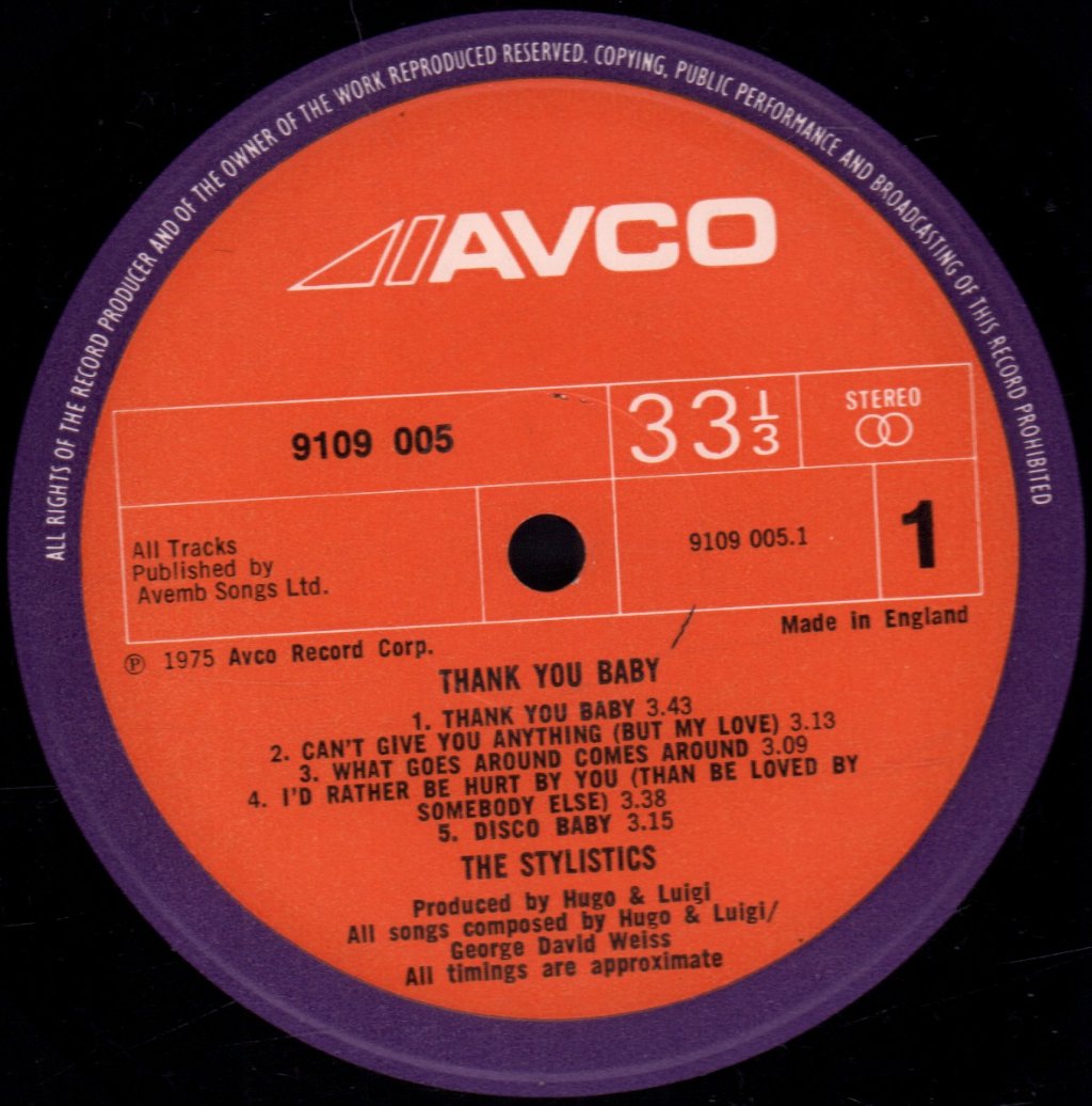 Stylistics - Thank You Baby - Lp