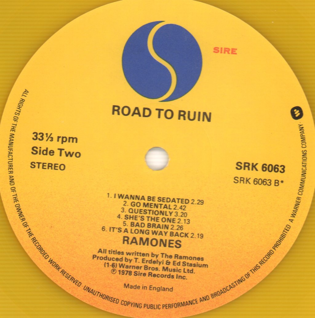 Ramones - Road To Ruin - Lp
