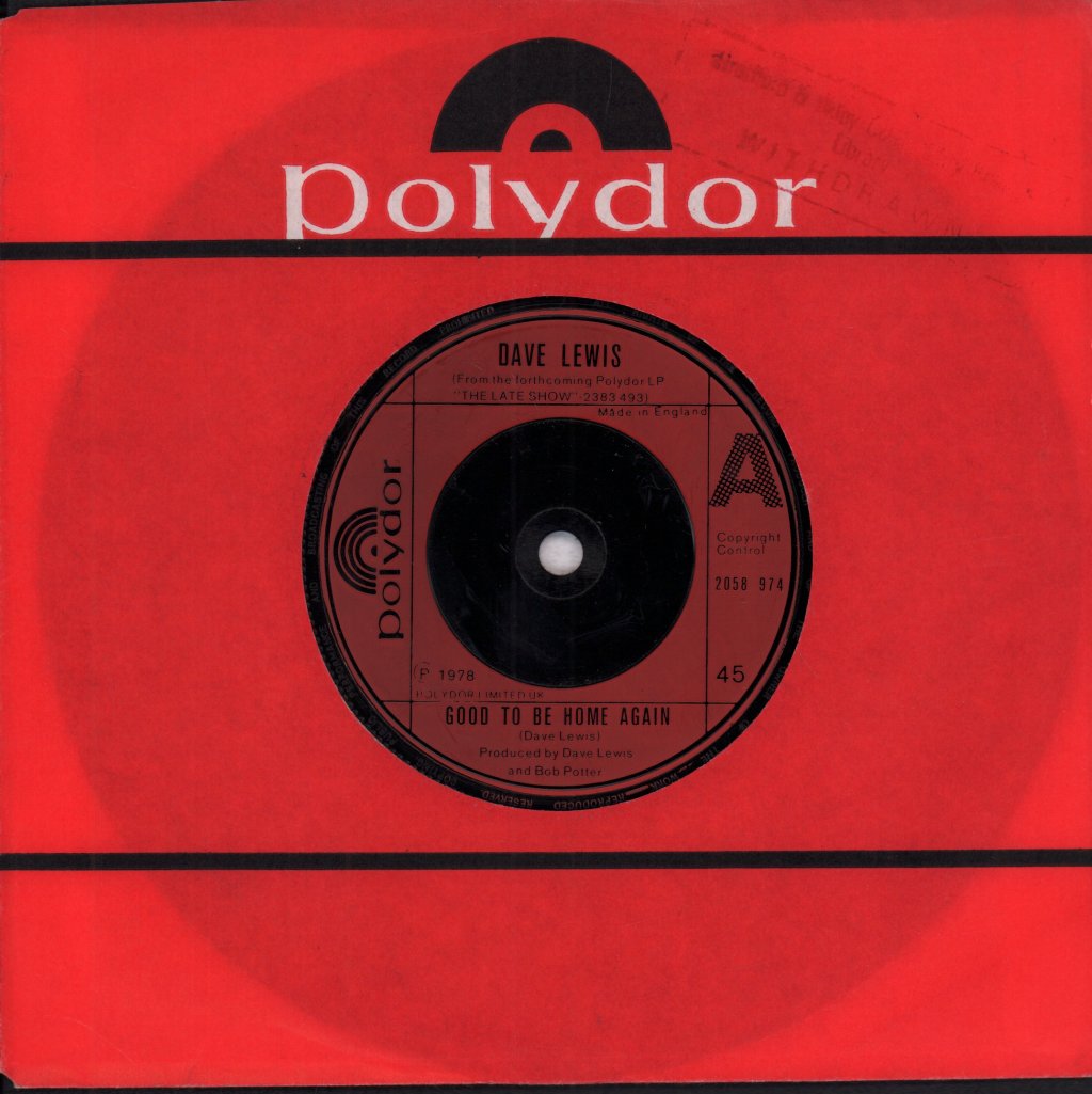Dave Lewis - Good To Be Home Again - 7 Inch