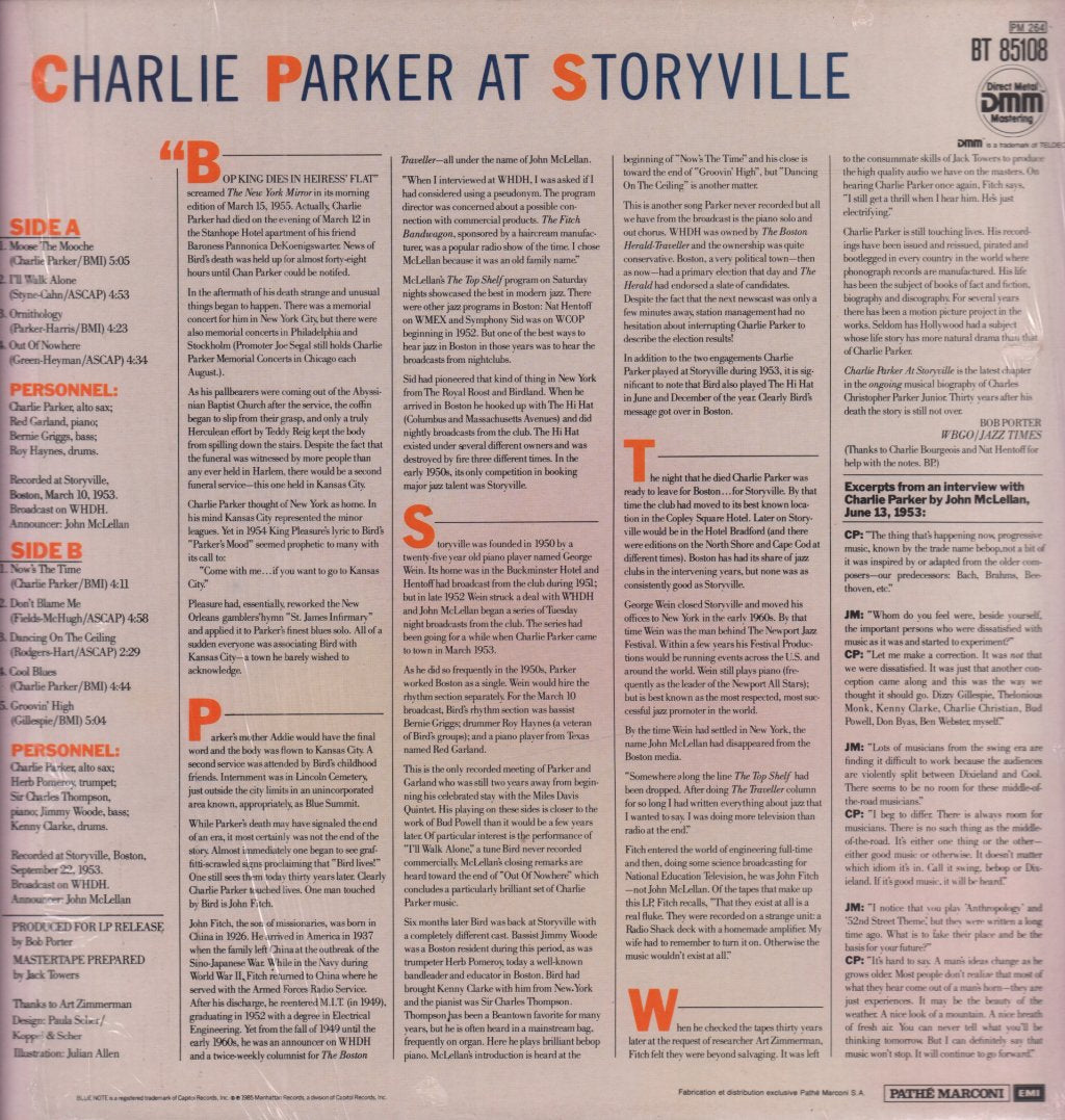 Charlie Parker - At Storyville - Lp