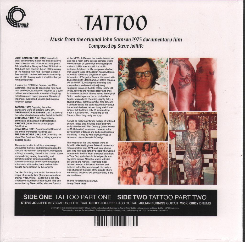 Steve Jolliffe - TATTOO - The Unreleased Music from the 1975 John Samson Documentary - 10 Inch