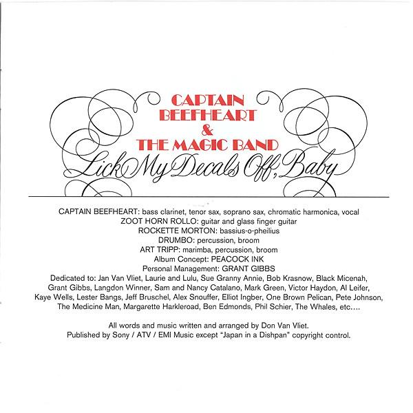 Captain Beefheart And The Magic Band - Lick My Decals Off Baby - Cd