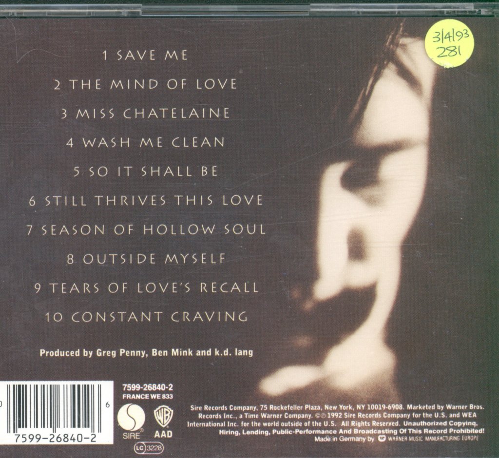 K.D. Lang - Ingenue - Cd