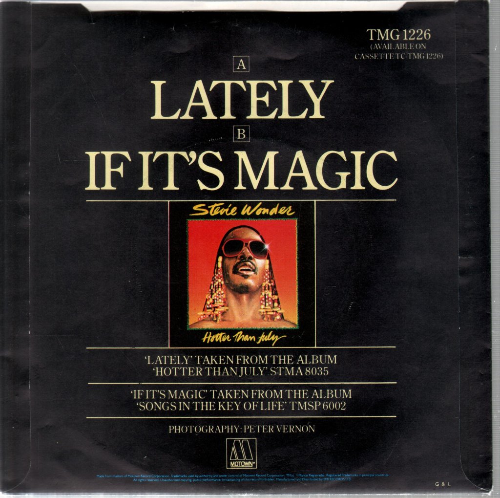 Stevie Wonder - Lately - 7 Inch