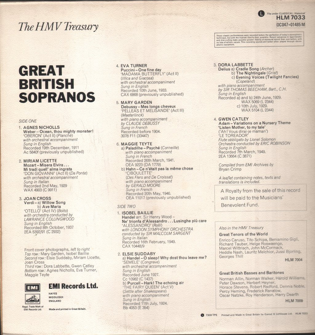 Various Artists - Great British Sopranos - Lp