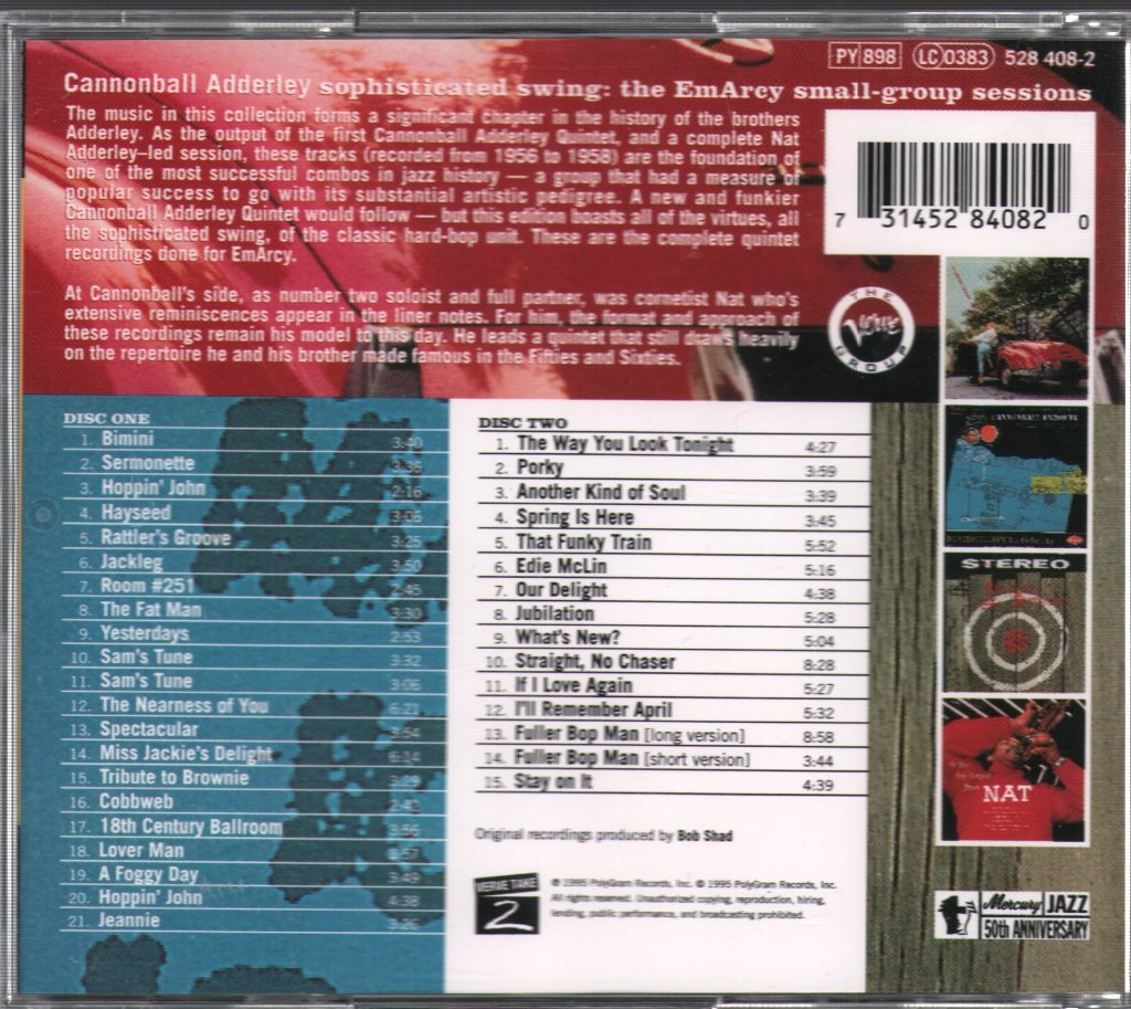 Cannonball Adderley - Sophisticated Swing: The Emarcy Small-Group Sessions - Double Cd